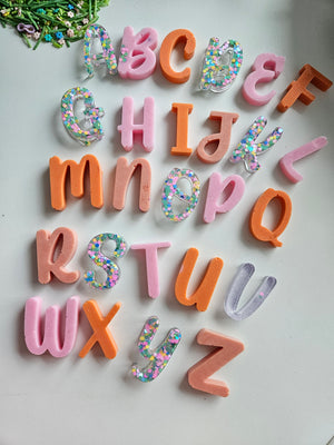 Spring Confetti cursive letters