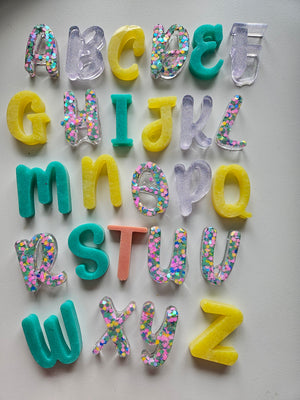 Spring Confetti cursive letters