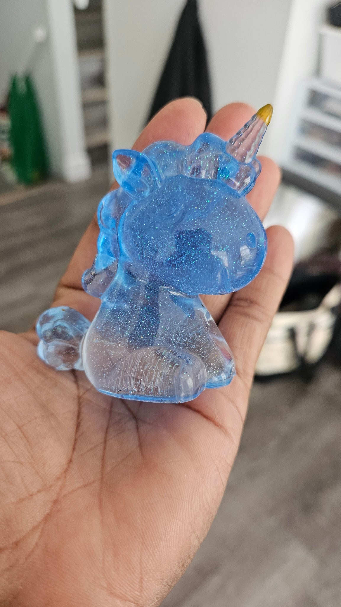 Glow in the dark 3D glitter unicorn