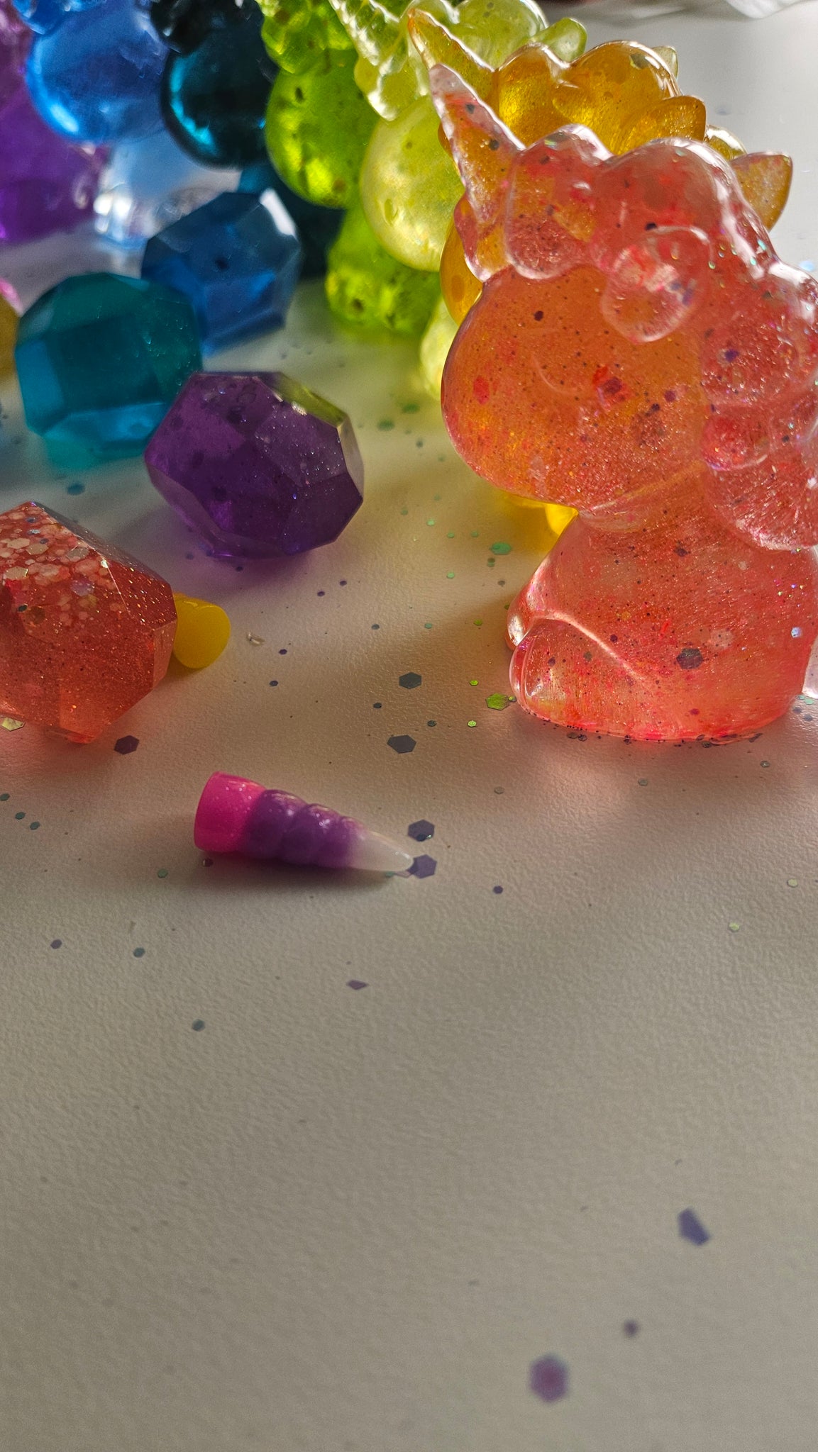 Glow in the dark 3D glitter unicorn