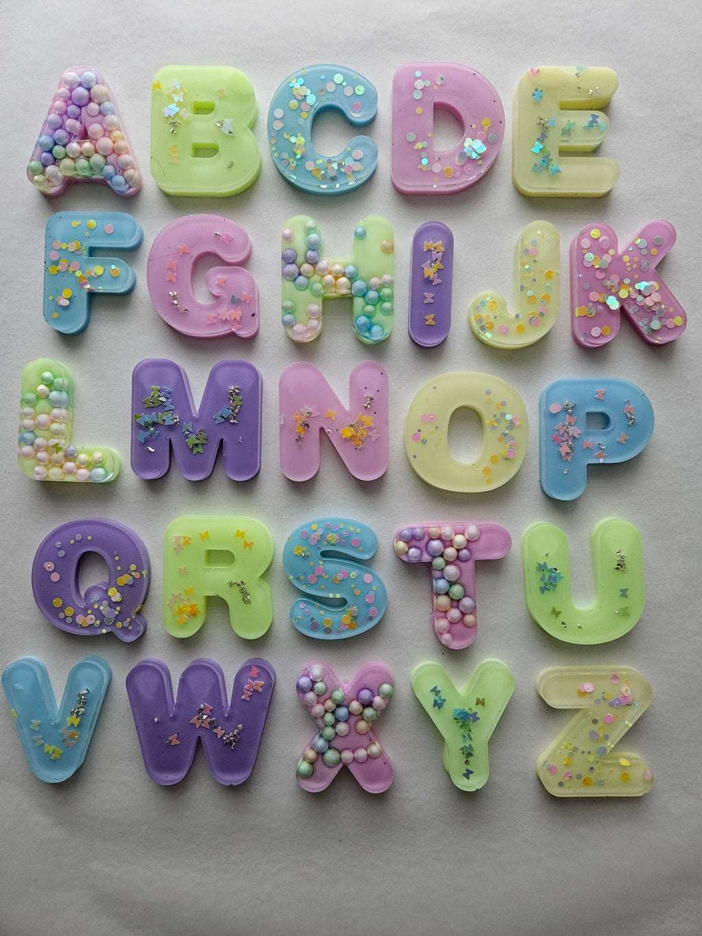 Spring Confetti Bubble letters (uppercase)