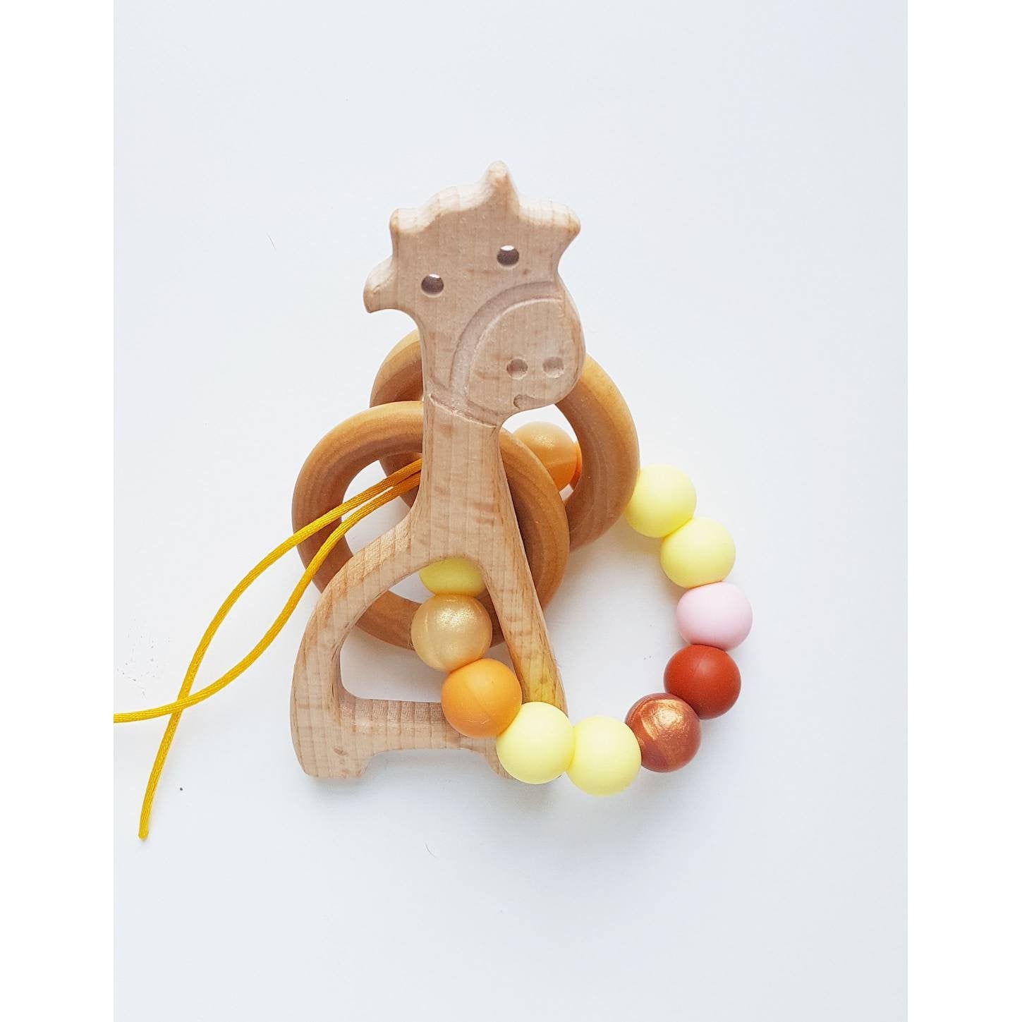 Wooden Giraffe Chew rattle - Gigi + George the Giraffe