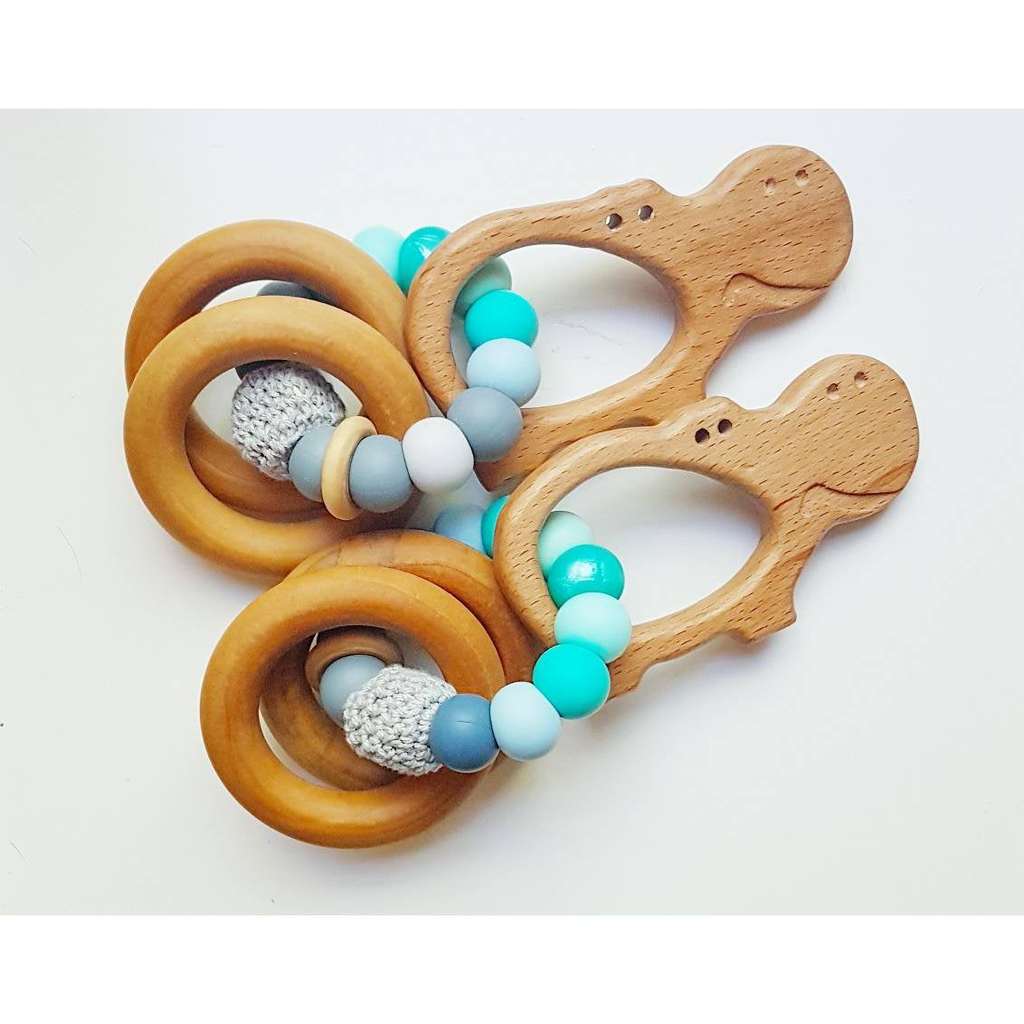 Wooden Hippo Chew rattle - Hope the Hippo